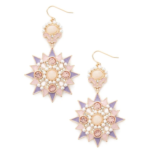 BRAND NEW Rhinestone Starburst Drop Earrings - Picture 2 of 2